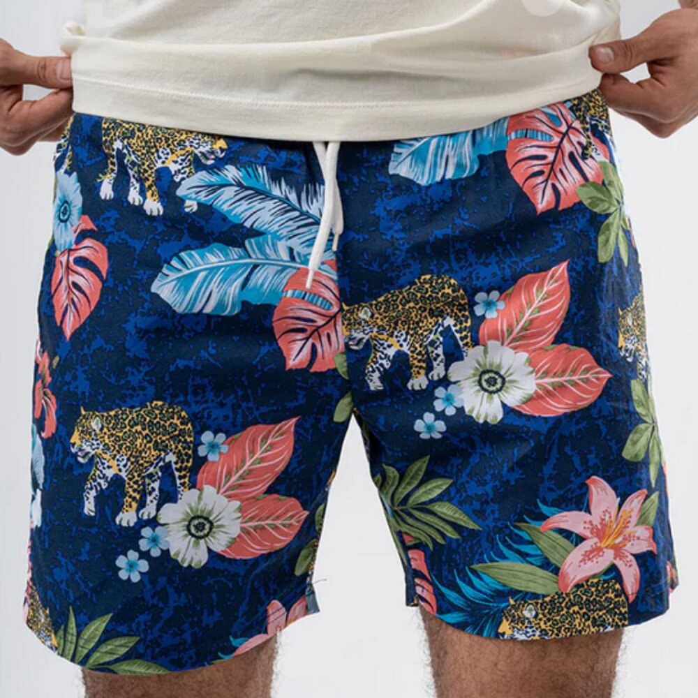 George brand men's swim shorts, tiger/floral print, sz S (28-30)